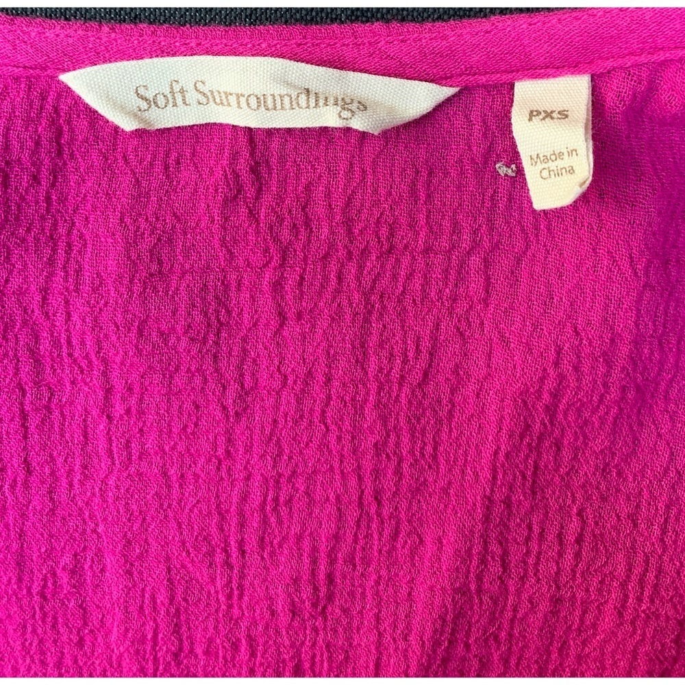Soft Surroundings Gauze Topper XS Petite Natural Philosophy Fuchsia - Picture 6 of 8